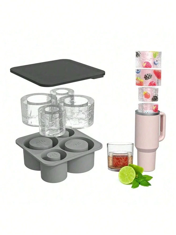 Tumbler Reusable Silicone Ice Mold For Ice Drink 4 Pcs