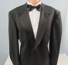 Black Tallia Uomo Tuxedo Suit, Super 100"s Wool 46 long