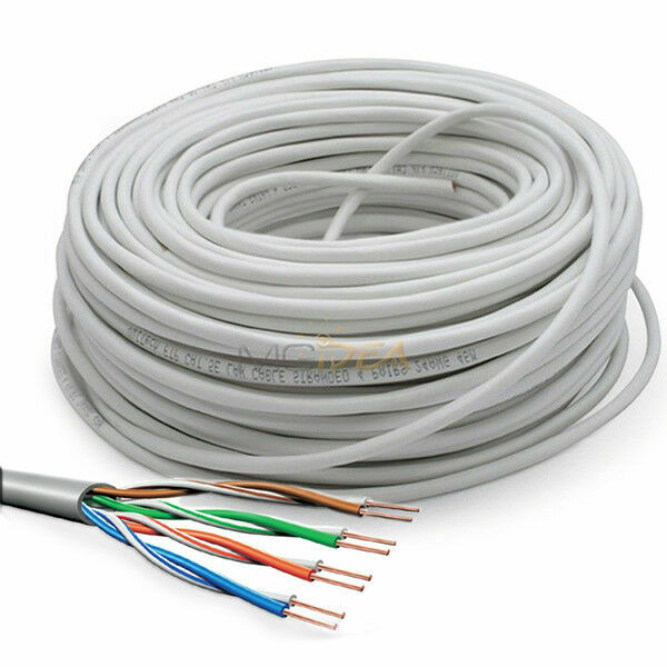 CAVO LAN CABLE LAN CATEGORIA 6 U-UTP CCA 100MT GRIGIO