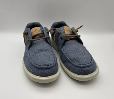 Sperry Women s Captain's Moc Hemp Slip On Sneaker  Blue Women s Size 9M Slip On