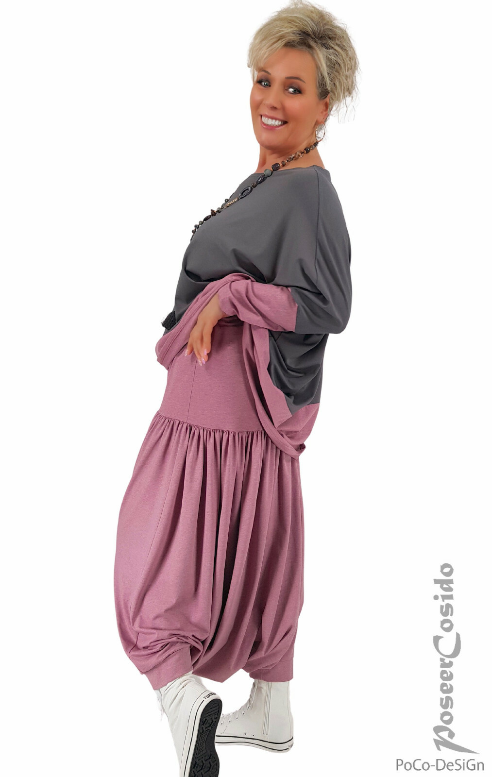 Myo-Lagenlook Oversize Long-Big-Camicia Tunica Turchese 46485052545658 284538983559 - Foto 8