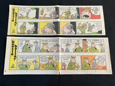 #Q07a  BEETLE BAILEY by Mort Walker Lot of 2 Sunday Quarter Page Strips 1983