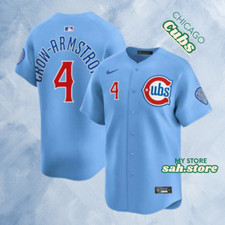 Chicago Cubs #4 Pete Crow-Armstrong Light Blue Cool Base Men's Stitched Jersey