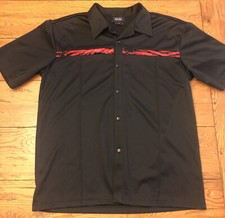 Vintage Anchor Blues Button Up Size XL Black Zebra Shirt Rockabilly Made In USA
