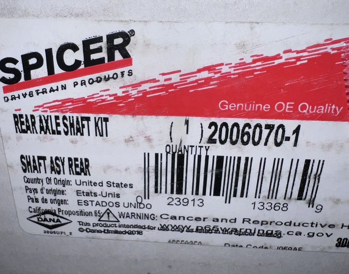 たんたん7165様 返金用 2006070-2 Spicer Axle Shaft DANA 44 for 2008-2015 Nissan Titan E