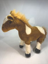 Vintage SKM Plush Paint Pinto Horse Brown White Spotted 14" x 14" Bendable Legs