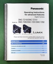 Panasonic DMC-TZ100 Instruction Manual: 411 Pages Full Color  Clear Covers 