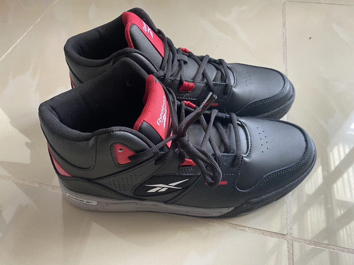 Men s Reebok Galaxy 1 Size 10 basketball Sneaker Shoe BLACK RED Mid top Gray