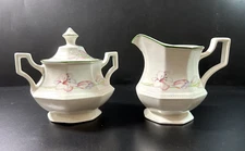 Sandringham by Johnson Brothers - Vintage Creamer & Covered Sugar approx 4 3/4"