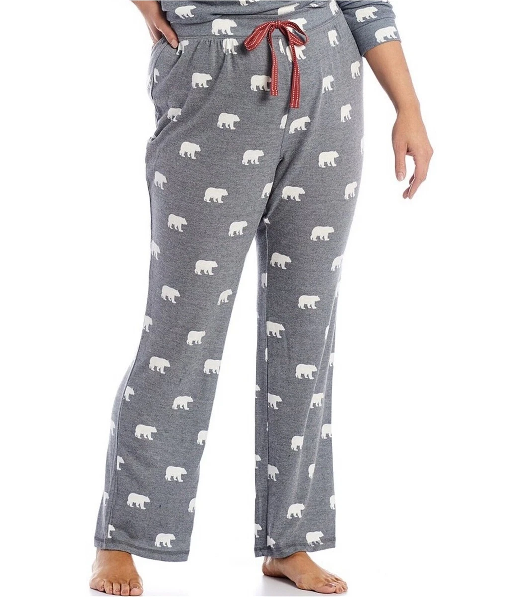 P.J. Salvage Womens Polar Bear Pajama Jogger Pants Grey XX Large