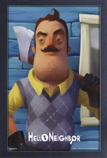 HELLO NEIGHBOR AXE 13x19 FRAMED GELCOAT POSTER VIDEO GAMES AI NEW SNEAKY FUN HOT