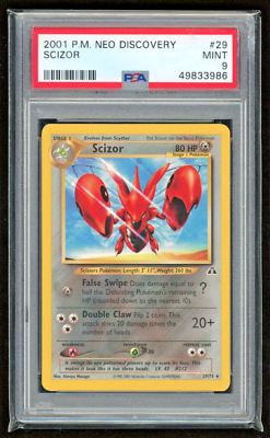 2001 SCIZOR NEO DISCOVERY PSA 9 MINT #29/75 POKEMON CARD GAME TCG