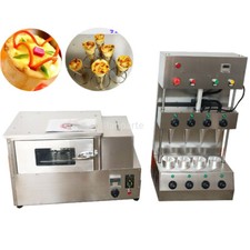 Electric Pizza Cone Forming Maker Machine w/4 Molds+Rotation Pizza Oven 110/220V
