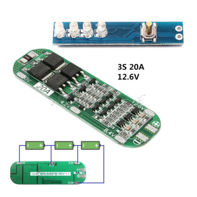 3S 20A 12.6V 18650 Li-ion Li-ion Battery Charger PCB BMS Protection Board Cell