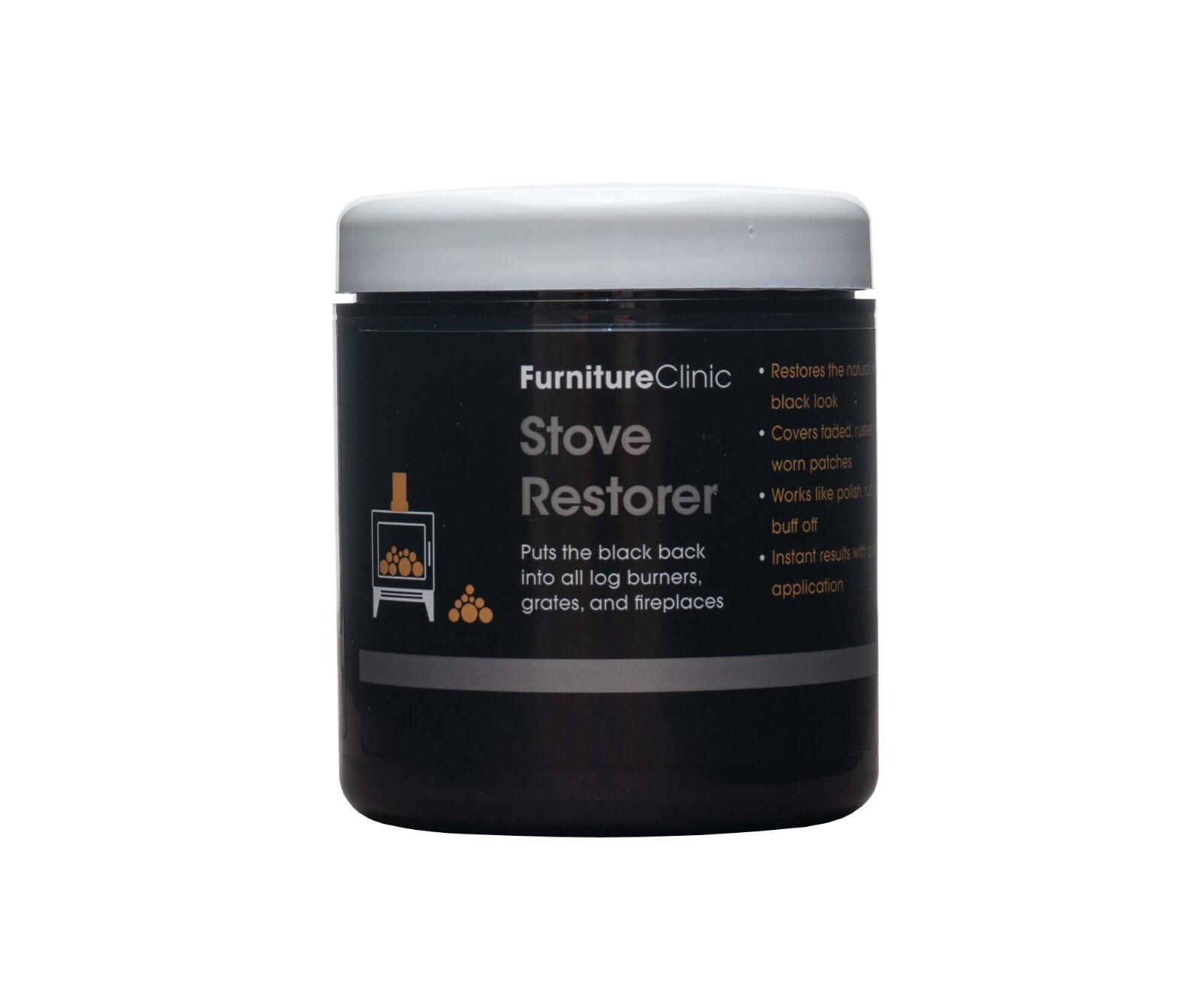Restaurador de estufas 250 ml (negro) - Restaura el color a estufas de metal y quemadores de leña