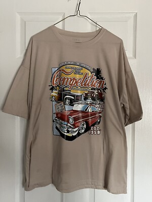 Shein Mens L Vintage Car Competition Speedway Tshirt