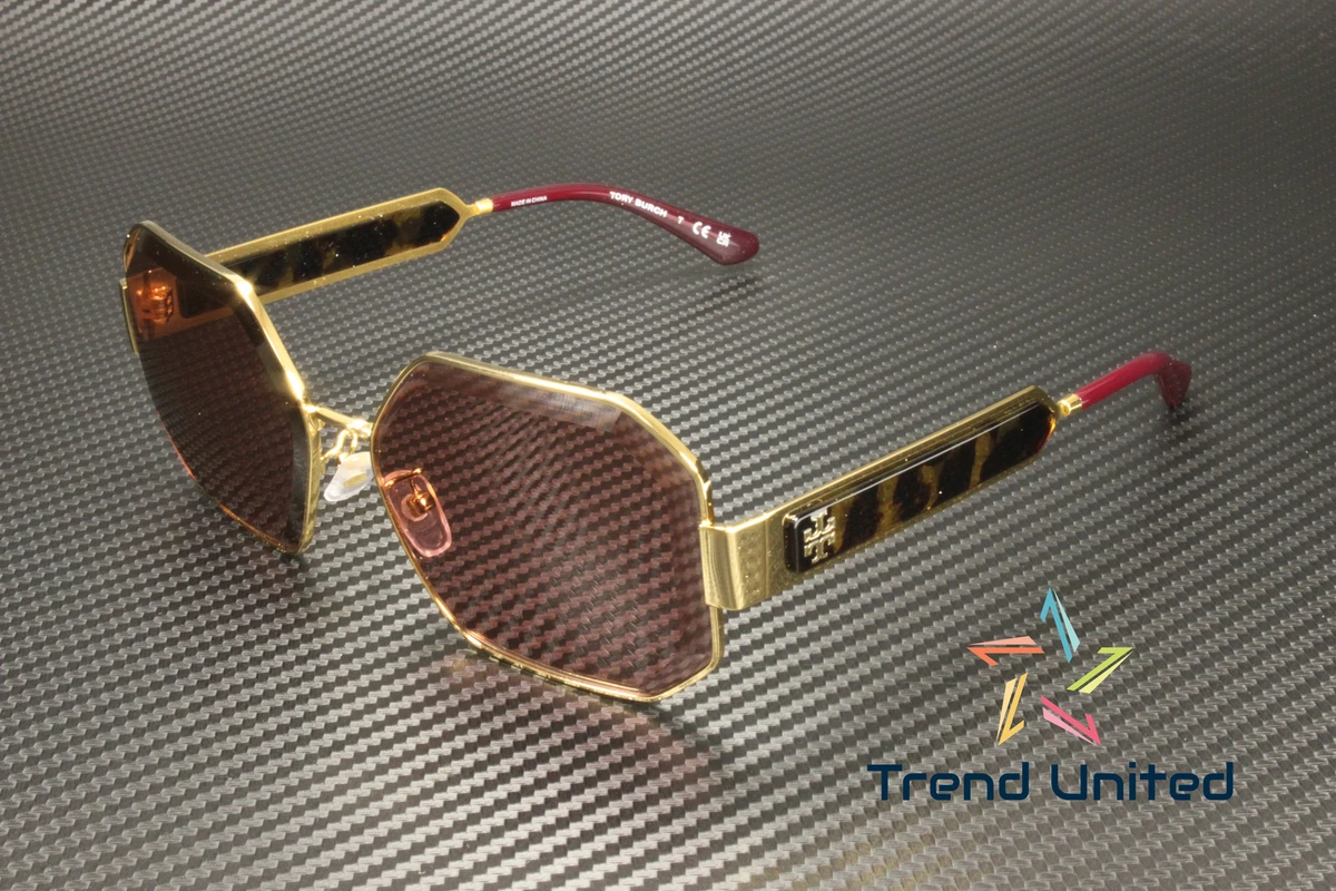 TORY BURCH TY6094 330475 Shiny Gold Solid Bordeaux 60 mm Women s