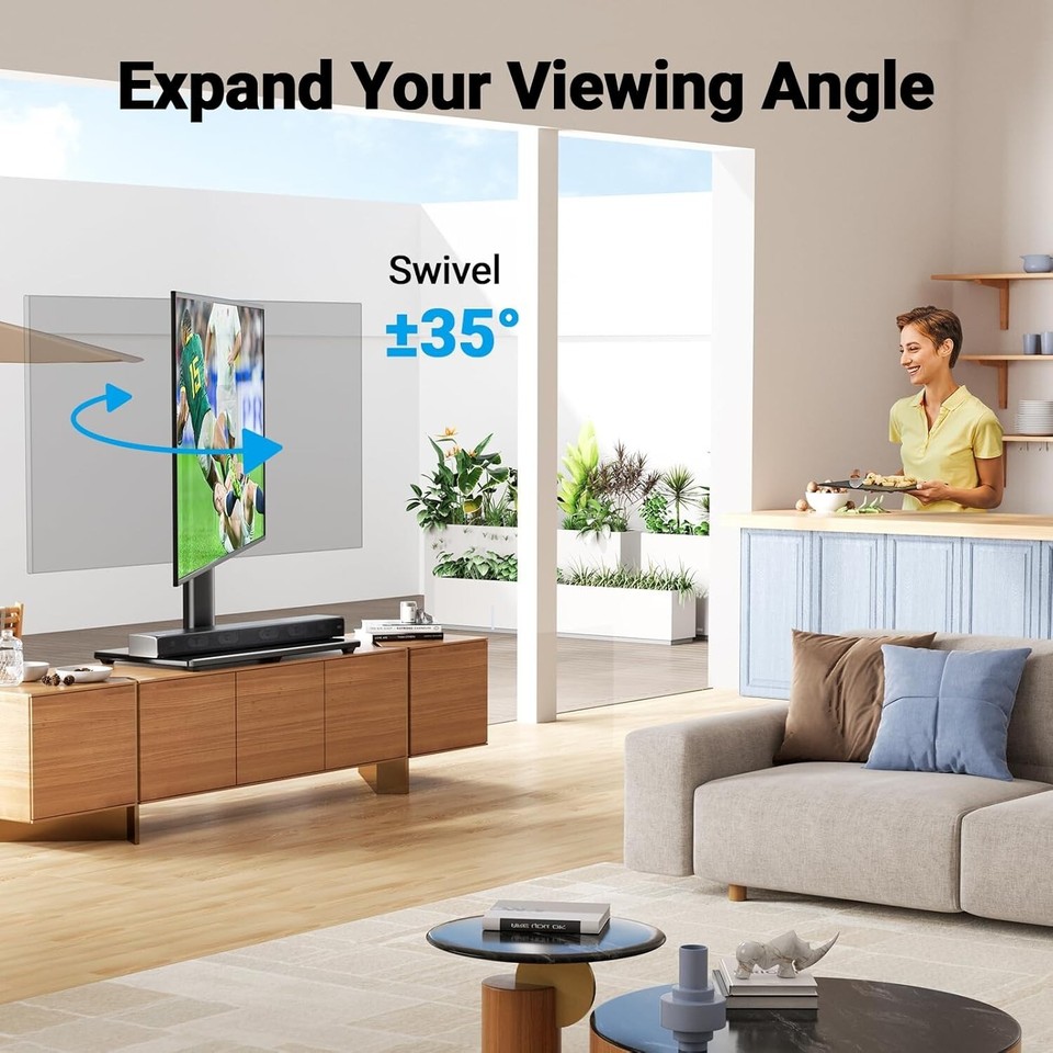 Elegant Tabletop TV Mount for 3280 Inch TVs, Swivel Design & Safety