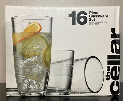 16 Piece Glassware Set - The Cellar (Exclusively For Macy's) - New in Box