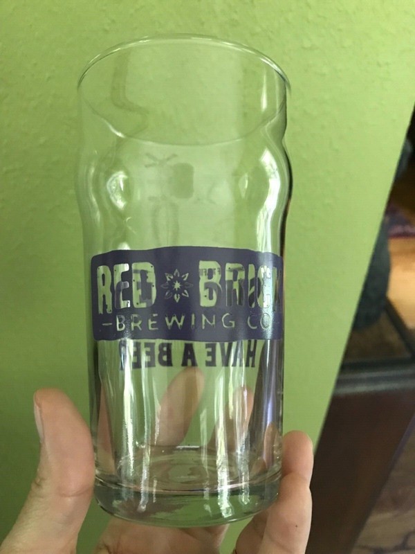 RED BRICK BREWING Beer Pint Glass If Don't Succeed Have a Beer Atlanta Georgia