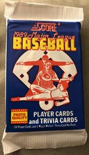 1989 Score Baseball Pack Wally Joyner Angels (Top) Paul Zuvella Indians (Back)