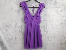 Anthropologie Maeve Dress Womens Small Purple Ruffled Tulle Mini Fairy Tie Back