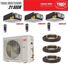 YMGI 42000 BTU 21 SEER 3 Zone 3.5 Ton Mini Split Air Conditioner 220V Power MNq