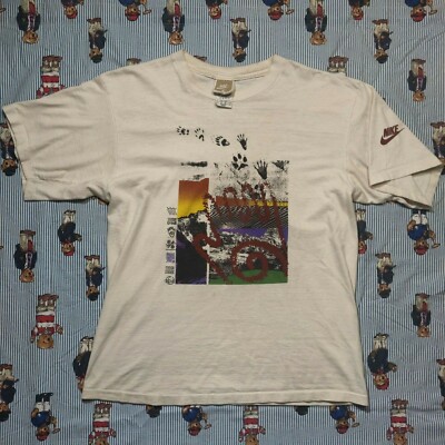 Vintage 80s/90s Nike Eco Animal Outdoors ACG Tan Gray Tag T Shirt MEDIUM  USA