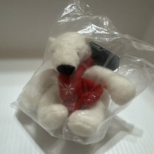 Coca-Cola 4 Plush Polar Bear with Red Scarf, Give-Live-Love-Coke NEW In Bag