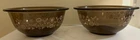 Set of Two Pyrex Festive Harvest, Friendship Smoke / Brown 322 mixing bowls