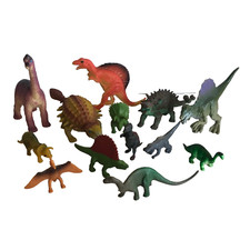 Dinosaur Figures Toys PVC  Hard Plastic  Hollow Mix Assorted Dinos Lot of 13