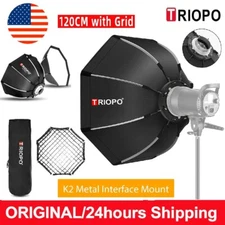 US Triopo K2-120 47.2''/120cm Folding Octagon Softbox & Grid For LED Video Light