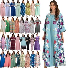 Ramadan Abaya Muslim Women Maxi Dress Islamic Caftan Dubai Kaftan Robe Gown Arab