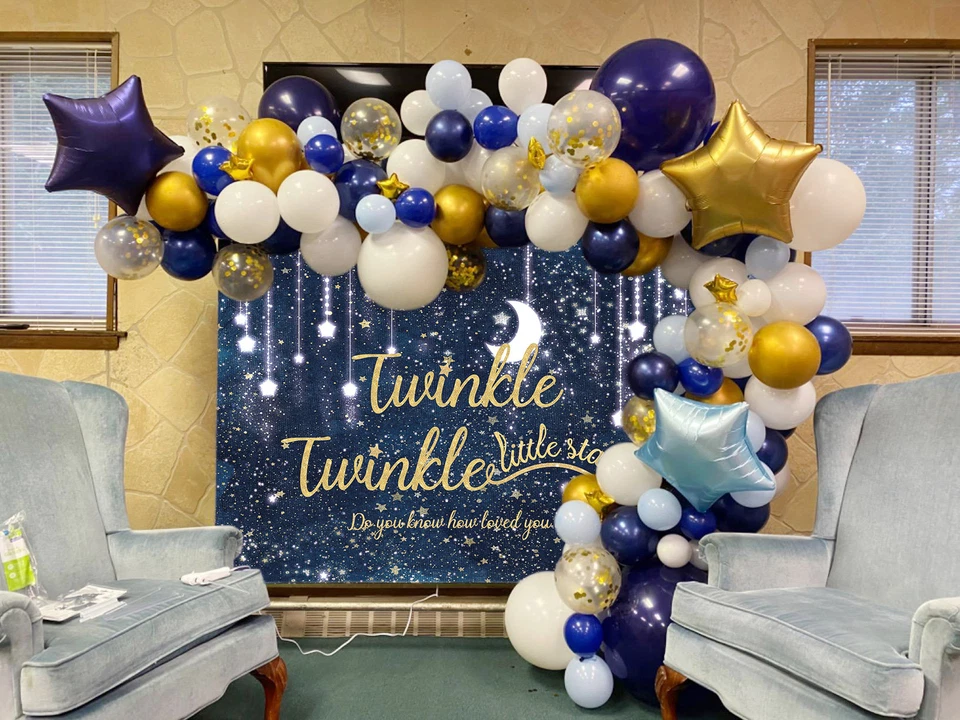 Telones de fondo de estrellas de arena centelleante revelación de género fiesta fondo brillante Foto 4 de 4