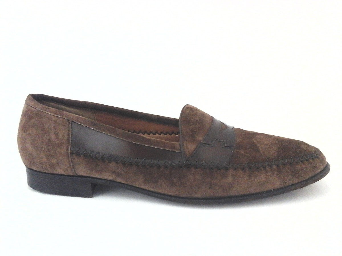 moresch Shoes Mens 7.5 Brown GB Bravo Suede Leather Penny Loafers Made in Italy Moreschi Brown suede loafers - Brown - Men|42119 | thebs.com main image 2