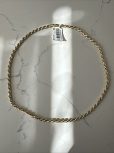 Authentic 14k Gold Plated 22 Inch Rope Chain Necklace-approx 4-5mm Thick