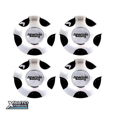 4 x American Racing AR919 Wheel Center Cap Gloss Black Machined ...