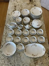 87pc Vintage ROYAL HANOVER Bavaria  Germany RED ROSES China Set Service for 12