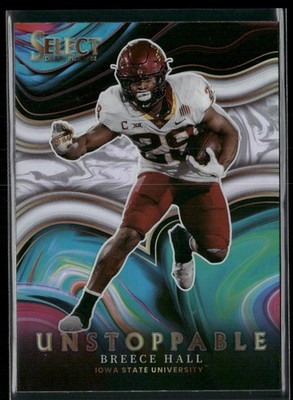 2022 Panini Select Draft Picks - Unstoppable Breece Hall #US-BH Silver Prizm...