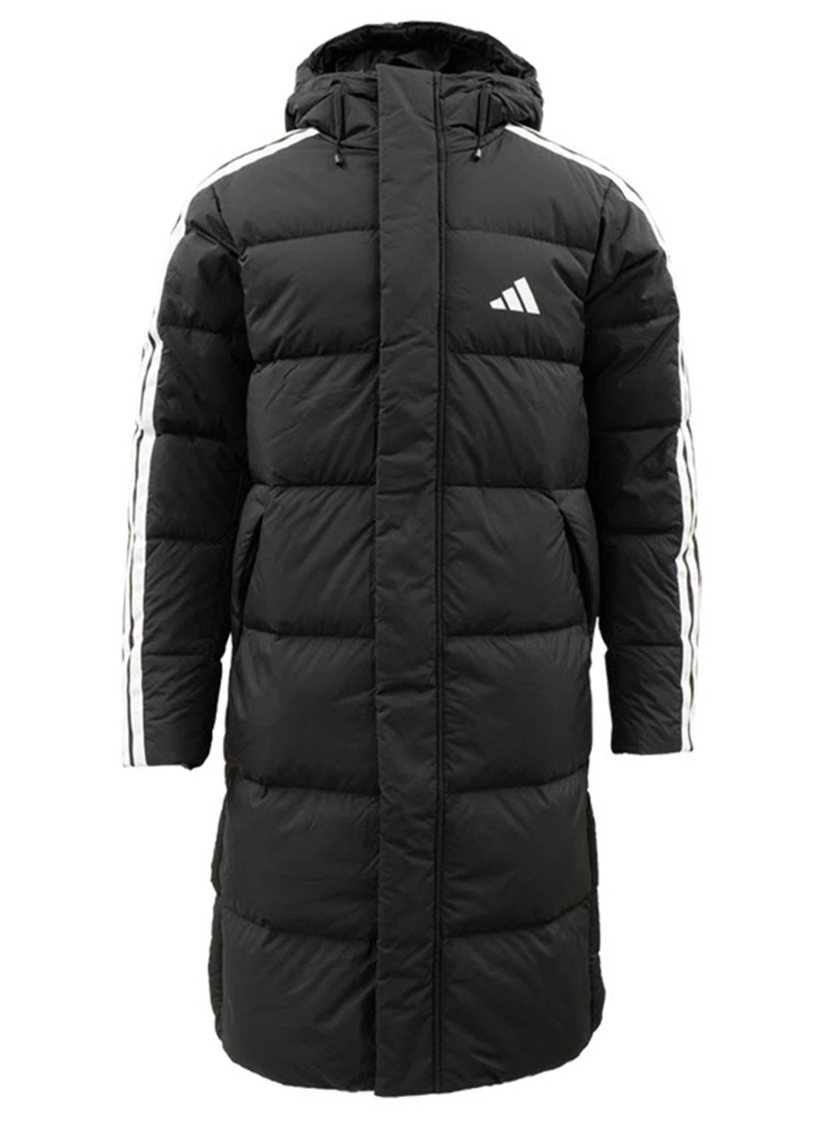 Adidas Men 3STR Long Down Coat Padded Jacket Black Warmer Top Parka Coat JZ8731