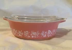 Rare Pyrex Pink Gooseberry Casserole With Lid 1pt