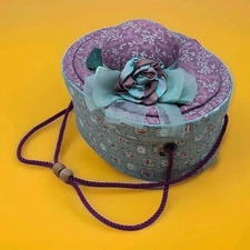 Granny-core Sewing Box/Basket Loaded With Assorted Sewing Notions