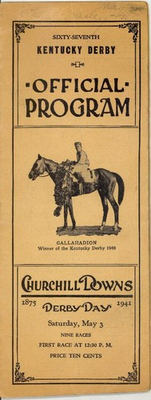 #ad #ad 1941 KENTUCKY DERBY HORSE RACING PROGRAM quot;WHIRLAWAY TRIPLE CROWN WINNERquot; $324.99