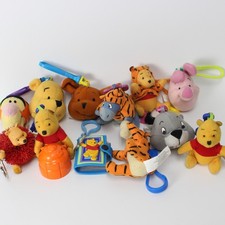 Disney Winnie the Pooh and Friends Plush Keychain Lot Tigger Eeyore Piglet Roo