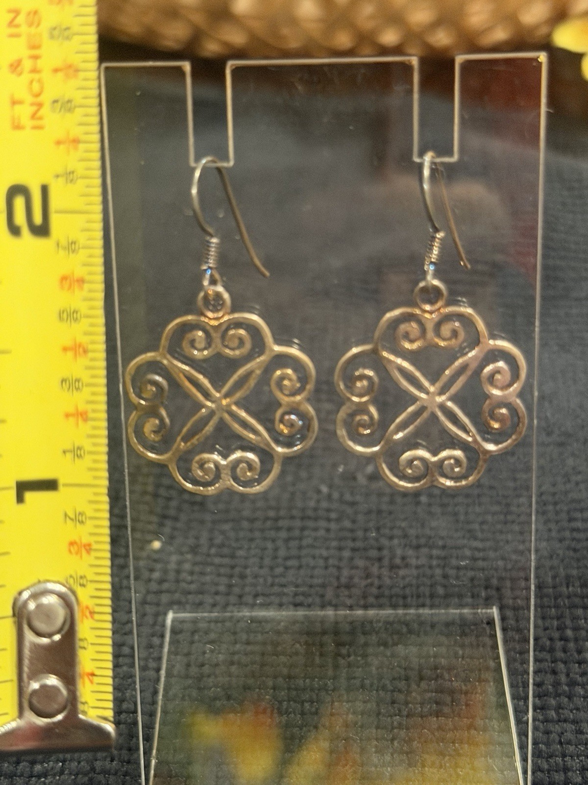 ✨ Sterling Silver Scroll Floral Dangle Earrings 9… - image 4