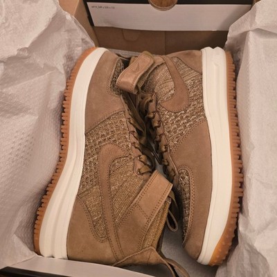 Nike Men's Lunar Force 1 Flyknit Workboot Golden Beige Size 9 855984-200 Rare!