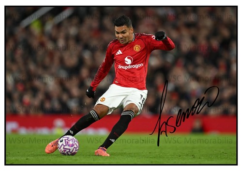 12057. Casemiro Signed Pictures (A4 Prints) Man United Real Madrid Brazil etc.