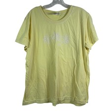 Fresh Produce Sportswear Yellow Floral Graphic T-Shirt XL Made in USA Vintage