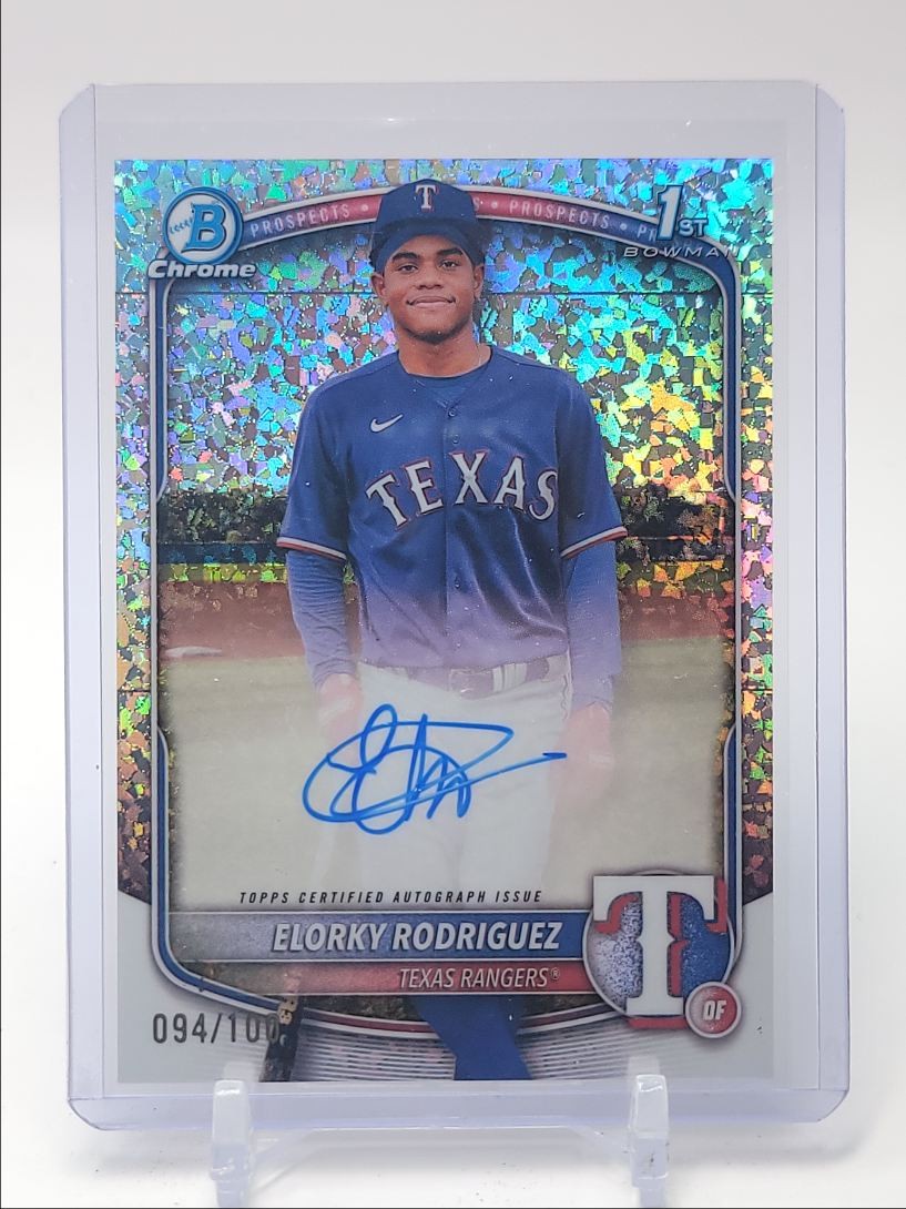 ELORKY RODRIGUEZ 2025 BOWMAN CHROME 1ST MINI DIAMOND AUTO /100 Q5896