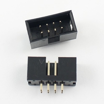 5Pcs 2.54mm Pitch 2x4 Pin 8 Pin Straight Male Shrouded Box Header IDC Connector 